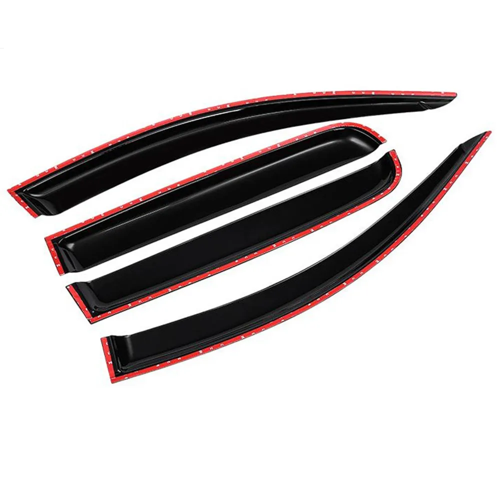 4Pcs Black Acrylic Side Window Deflector For Peugeot 307 2004-2013Window Visor Wind Rain Sun Smoke Guard Deflector Vent Shade