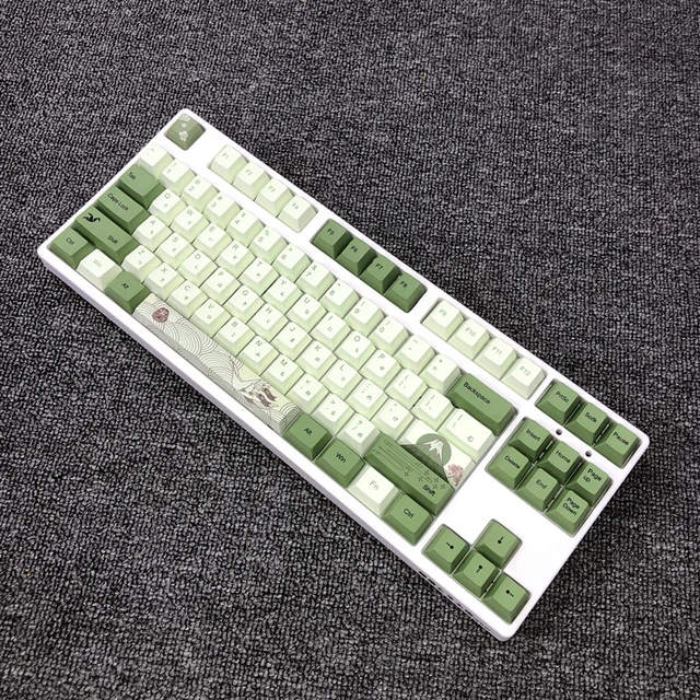 127 Keys Cherry Profile Matcha Green PBT Keycaps Mechanical Keyboard  Dye-Subbed Mountain Forest Custom DIY Mx Switch Keycap - AliExpress