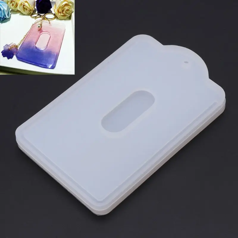 7cmx10.8cm Card Set Pocket ID Holder Pendant Expoxy Resin Silicone Mold Jewelry Making Resin Craft Handmade DIY Tool Drop Ship