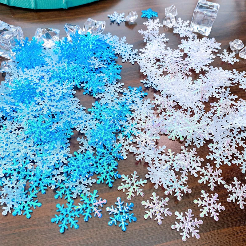 1.5/2/3cm Artificial Snowflakes Decor Christmas Snowflakes Appliques Wedding Party Decoration DIY Handmade Craft Gift Supplies