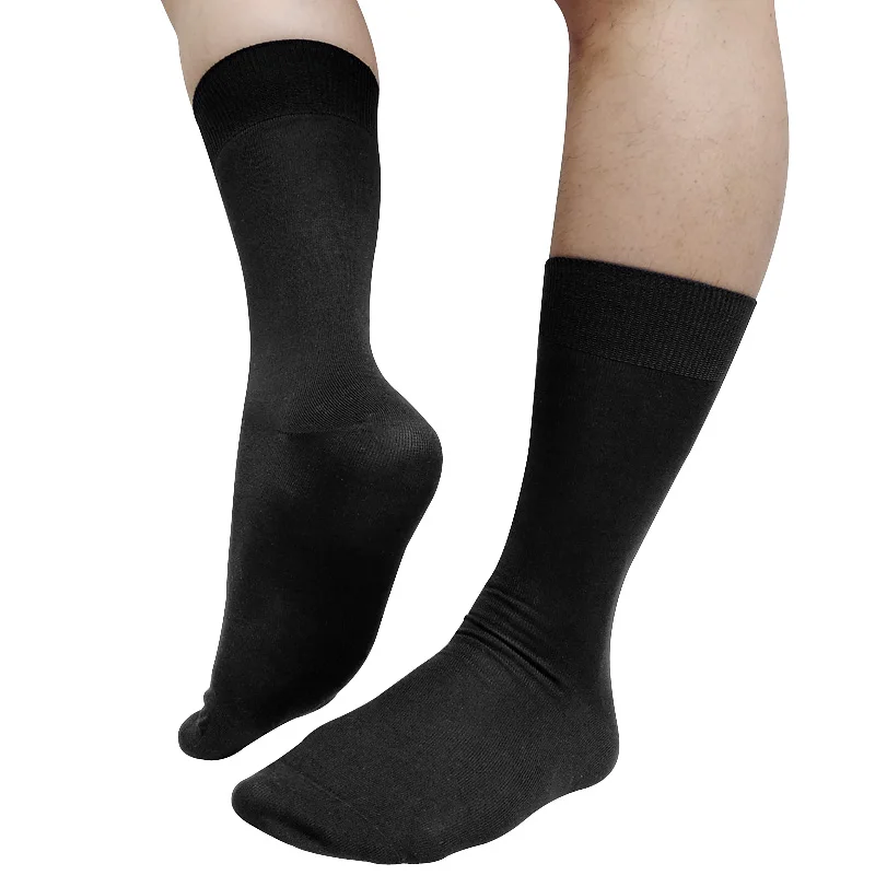 Schwarze, solide Herren-Kleidersocken aus hochwertiger Baumwolle, weiche, formelle Business-Anzugsocken, sexy Socken für Hochzeitsgeschenk