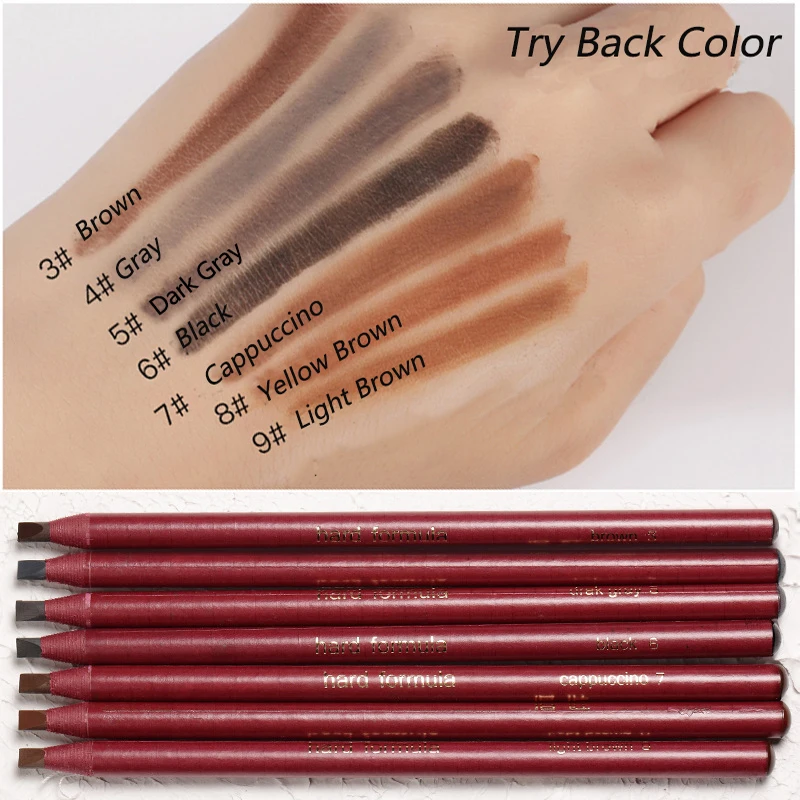 Crayon à sourcils de marque chinoise pour femmes, haute qualité, professionnel, cosmétiques, noir, marron, stylo de tatouage, vente en gros, 12 pièces