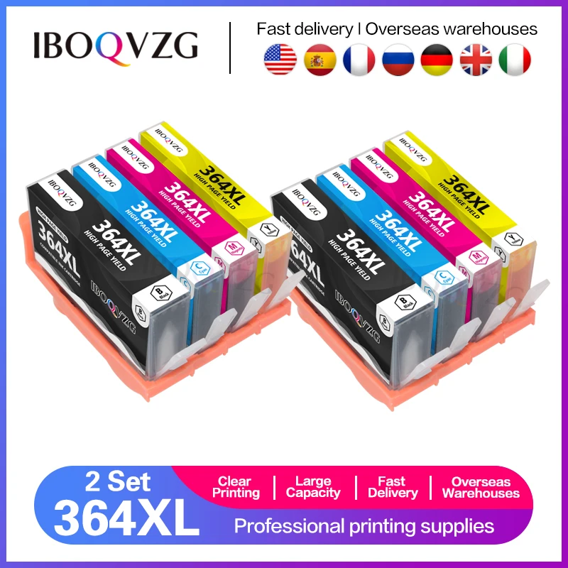 IBOQVZG 364XL Compatible Ink Cartridge for HP 364 XL Photosmart 5510 5515 5520 7520 B109a 6510 Deskjet 3070A 7510 Printer