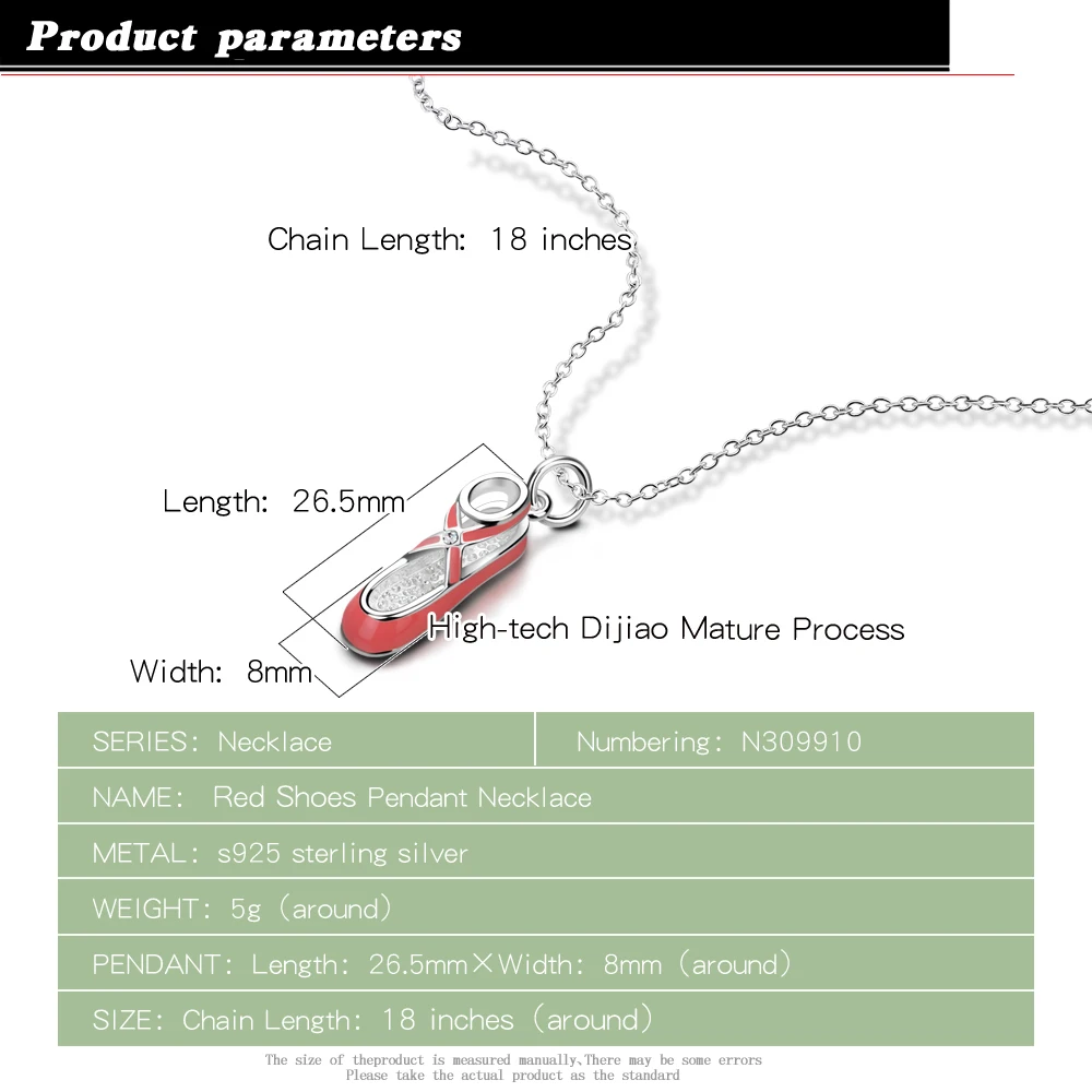 Fashion Cute Girl 100% 925 Sterling Silver Pink Shoes Pendant Necklaces 16-18 inch Women Fine Choker Jewelry Holiday Gift