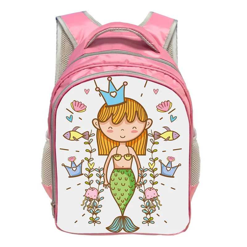 Disney Cartoon Bags Fairy Tale Schoolbag For Girls Cartoon Little Mermaid Ariel Princess Backpack Kids School Bag Book Bags