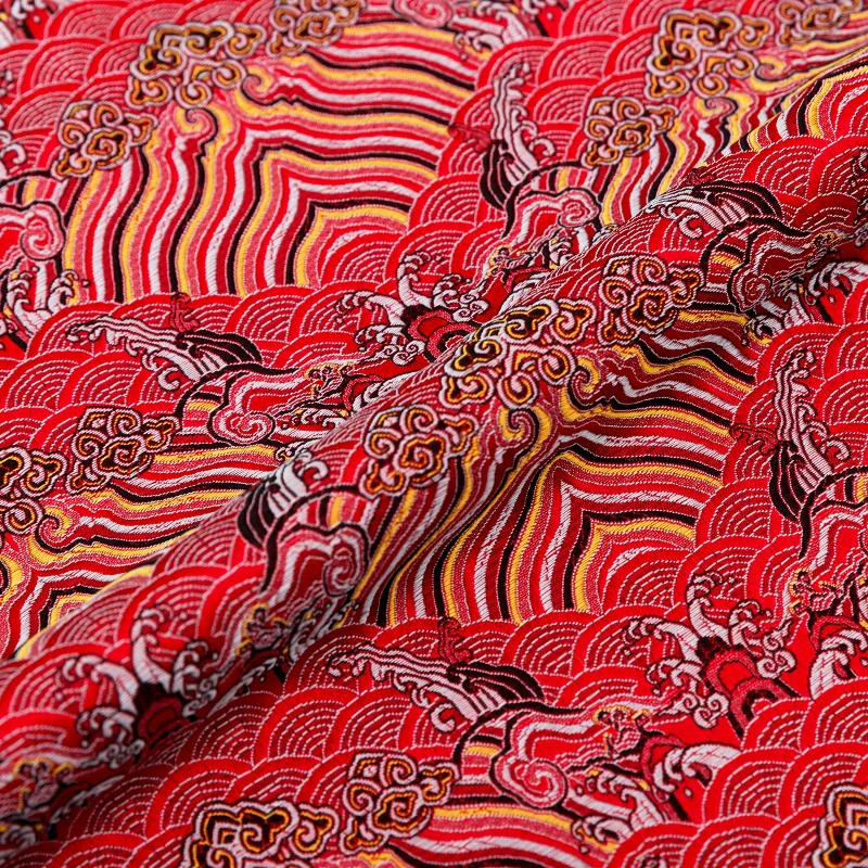 Brocade jacquard satin fabric material for design cheongsam and kimono withing DIY sewing bags