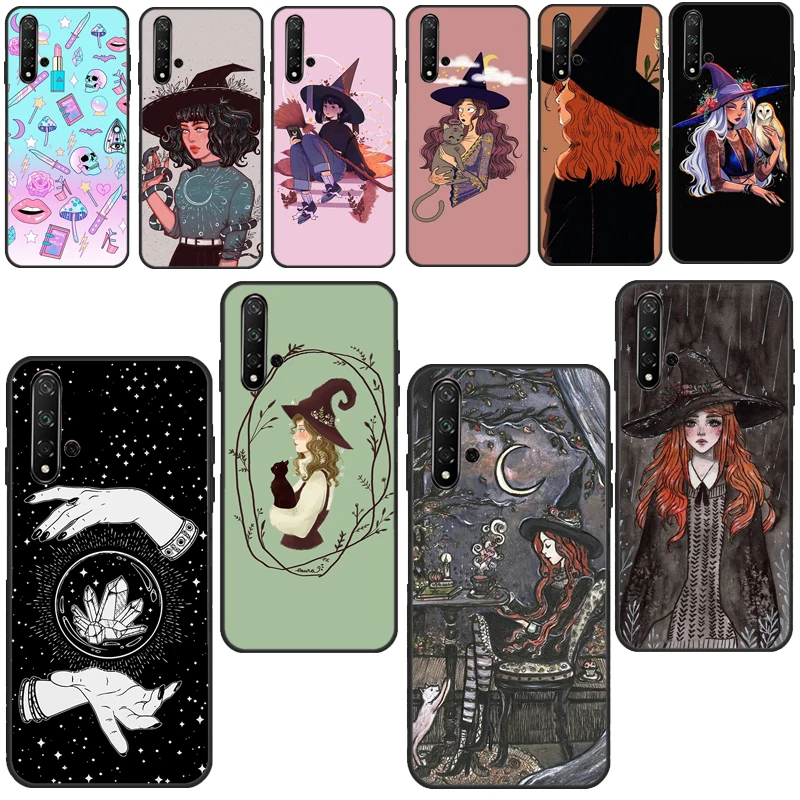 Girly Pastel Witch Goth Case For Huawei P40 P20 P30 Lite Mate 20 P Smart 2021 2019 Nova 5T Honor 20 Pro 10i 9X 8X