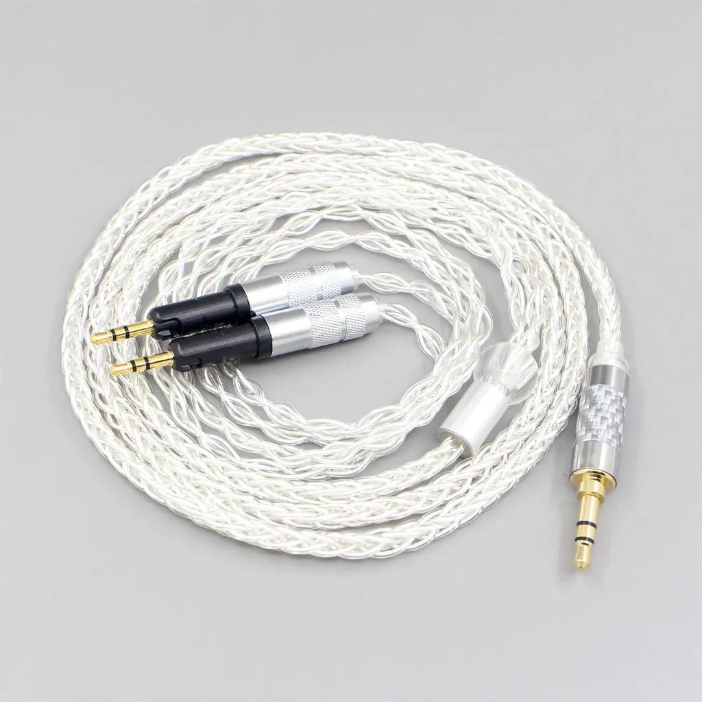 4.4mm 6.35mm xlr 2.5mm 8 Core Transparent Silver Plated Braided Earphone Headphone Cable For Audio-Technica ATH-R70X LN007468