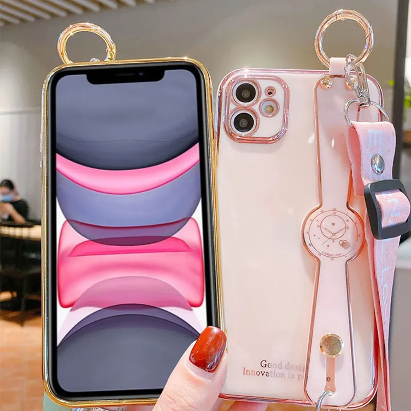 Shoulder Wrist Strap Bracket Soft Case For Redmi 9C NFC 9i 9A Xiaomi Redmi Note 9 9s 10s 8 7 A 10 Pro 9T Lite Cover Luxury Capa