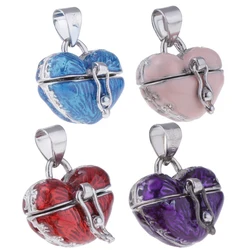 Locket Love Heart Enamel Cremation Keepsake Urn Pendant Ash Holder Pet Human Cremation Jewelry