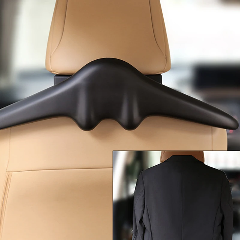 Top Soft PU Leather Car Coat Hangers Hangers For Suit Coat Jacket Back Seat Headrest Clothes Hanger Safety Handle Hanging Hook