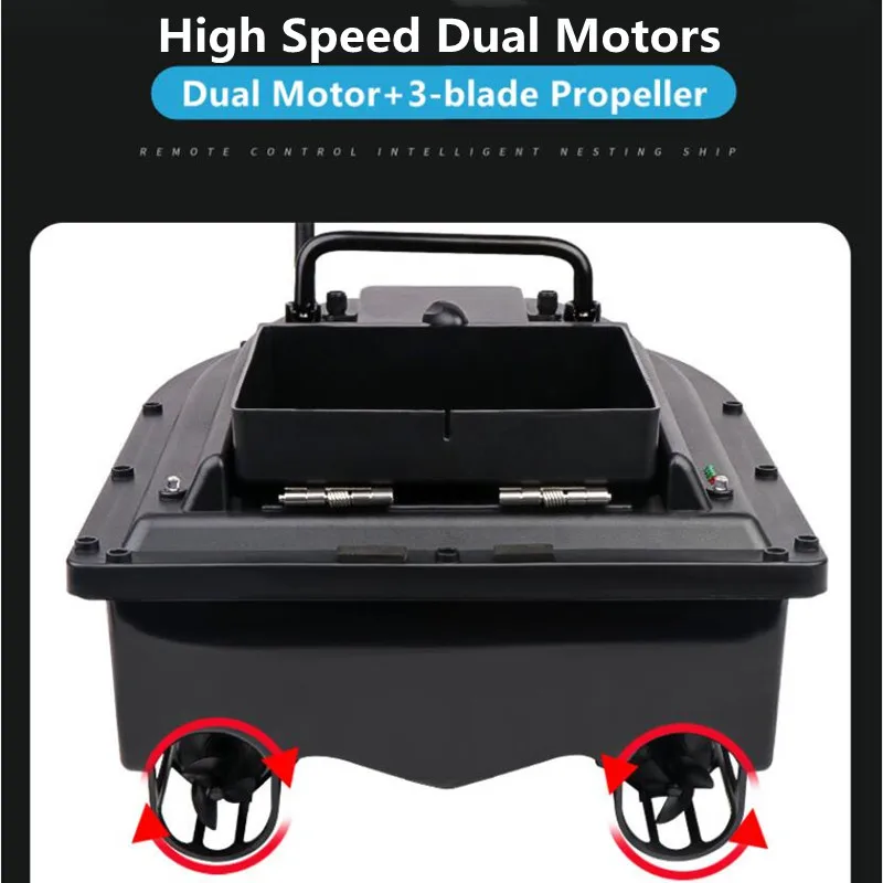 เรือตกปลาควบคุมระยะไกล Smart Correction Sonar Fish 500M พร้อมระบบควบคุมความเร็วคงที่ กันน้ำ หมุนได้ 360 องศา ° เรือบังคับวิทยุ Free Control 6 ชั่วโมง