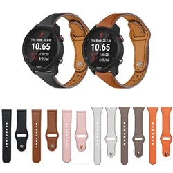 20mm Genuine Leather Band Strap For Garmin Vivoactive 5 / 165 245 645 158 / Venu Sq 2 / Active 5