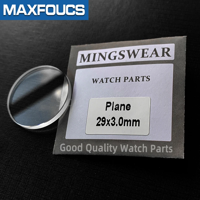 Flat 3.0mm Thick Mineral Crystal Plane Diameter 27~29.5mm Transparent Smooth Round  Watch Parts , 1 pieces