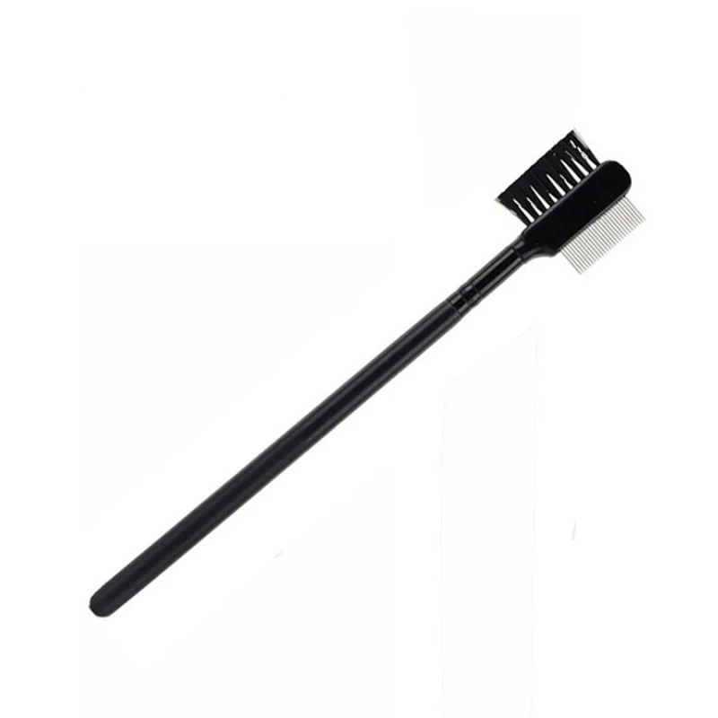 1PCS Cosmetic Makeup Tool Steel Eyebrow Eyelash Dual-Comb Extension Brush Metal Comb
