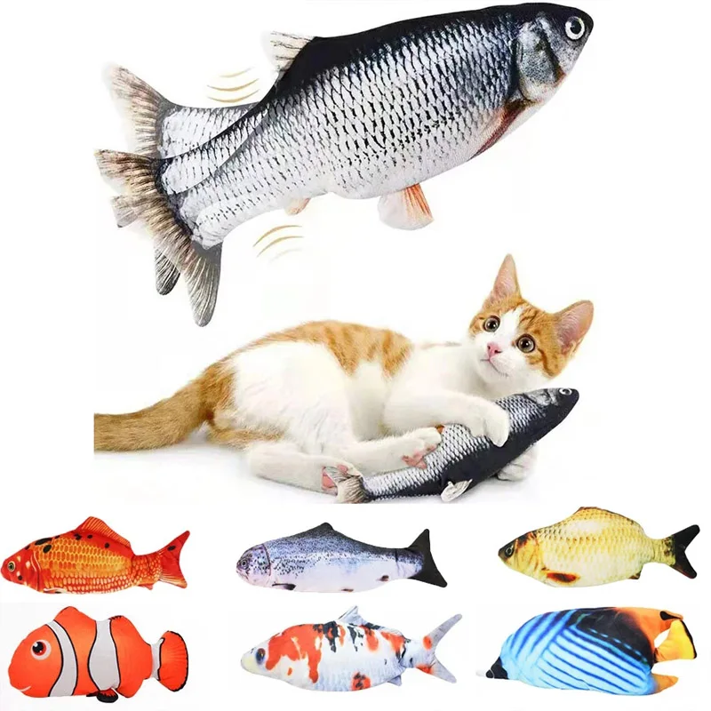 Pet Soft Electronic Fish Shape Cat Toy Electric USB Charging Simulation Fish Toys Funny Cat Chewing Playing Supplies Dropshiping