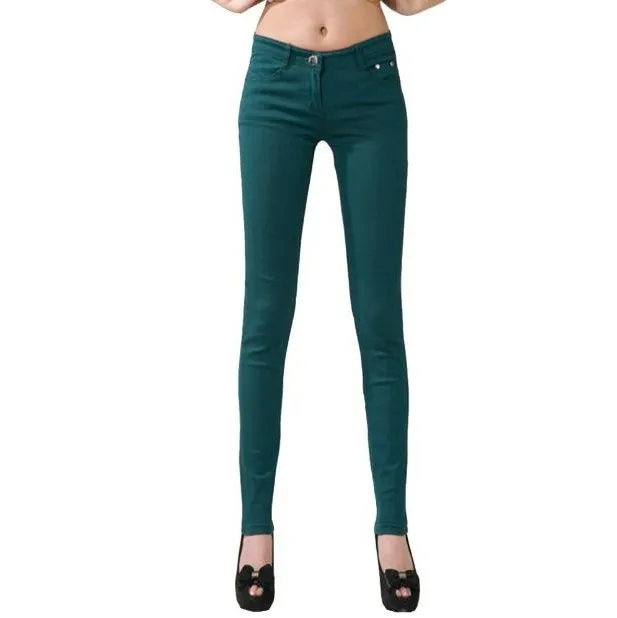 

New Woman Solid Pencil 2020 Girls Sweet Candy Color Slim Trousers Femme Fashion Thin Plus Size Pants Pantalon 26-32