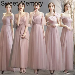 Reject Return Custom Made Long Blue Pink Bridesmaid Dresses Tulle Prom Dresses Graduation Robe Bride Gown Wedding Party Dress