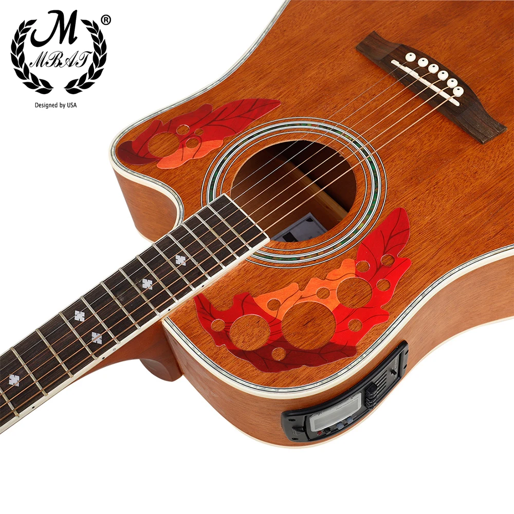 M MBAT 41-дюймовая накладка для акустической гитары, красная ПВХ, наклейка с виноградным листом, защитная пластина, аксессуары и детали для народной гитары