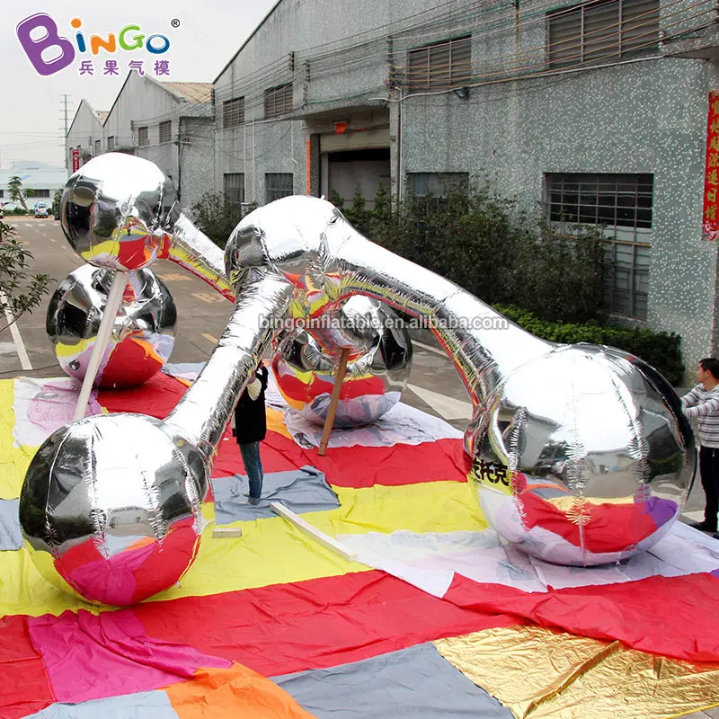 Custom Made 10X6.1X3.6mH Sliver Inflatable Chemical Molecule for Aecoration / Giant Inflatable Toy