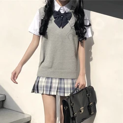 Women's Sweater 2020 Autumn Japanese College Style JK Uniform All-Matching Student V-neck Sleeveless Pullover  uniform Vest