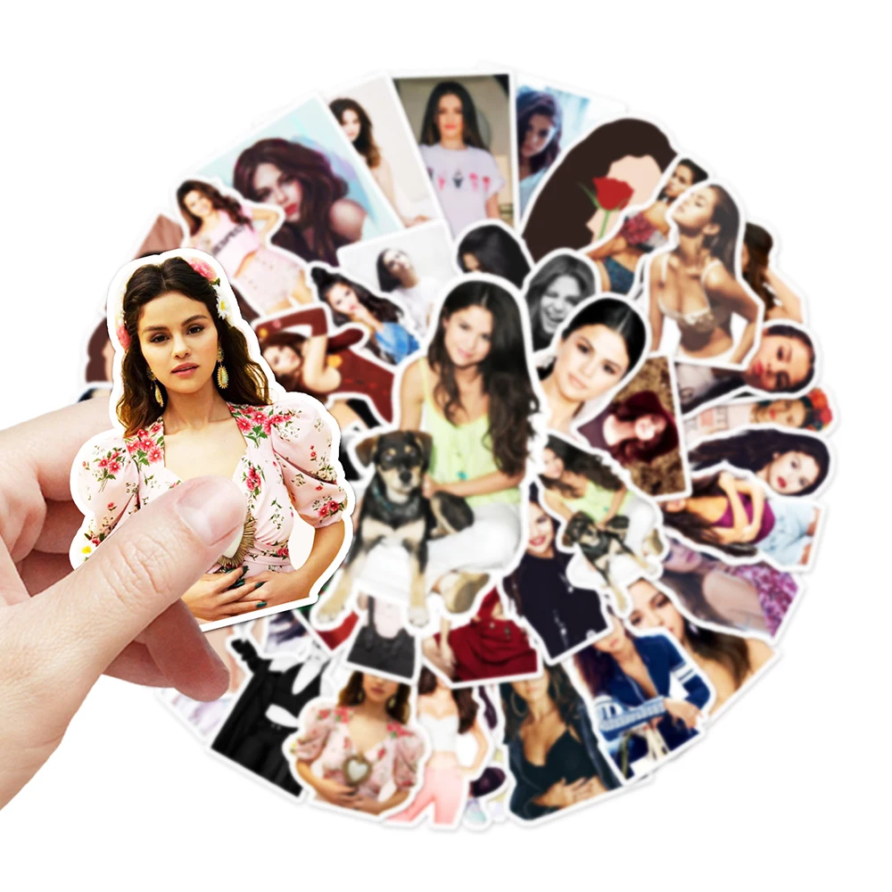 10/30/50PCS Singer Selena Gomez Aesthetic Stickers Guitar Laptop Luggage Waterproof DIY Graffiti Sticker Decals Packs for Teens