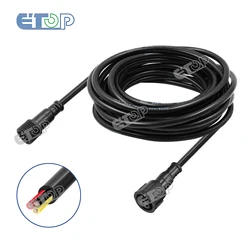 Paulzhang 6m 20ft 3 Core Waterproof Extension Cable -Black-Raywu/xConnect/LOR pigtail