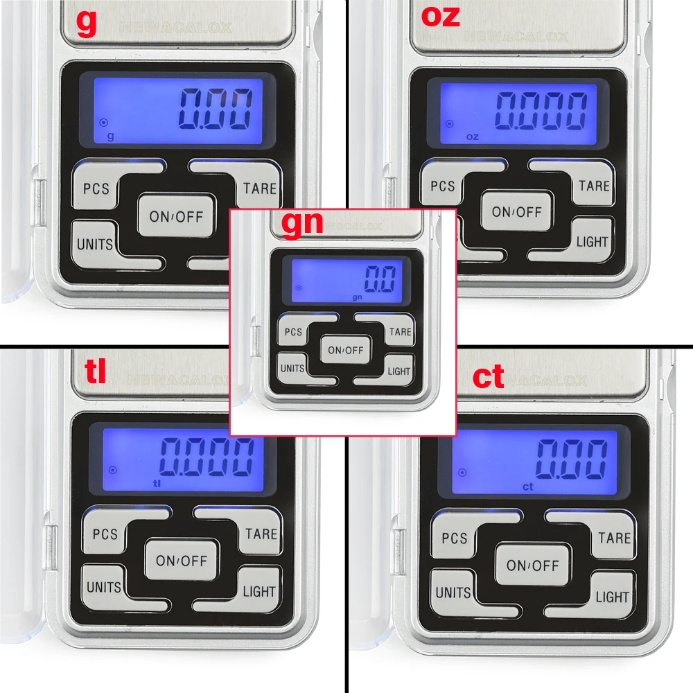 NEWACALOX timbangan Digital Mini, timbangan elektronik Mini 200g/500g, timbangan saku Digital 0.01g/0.1g untuk makanan dan perhiasan dapur