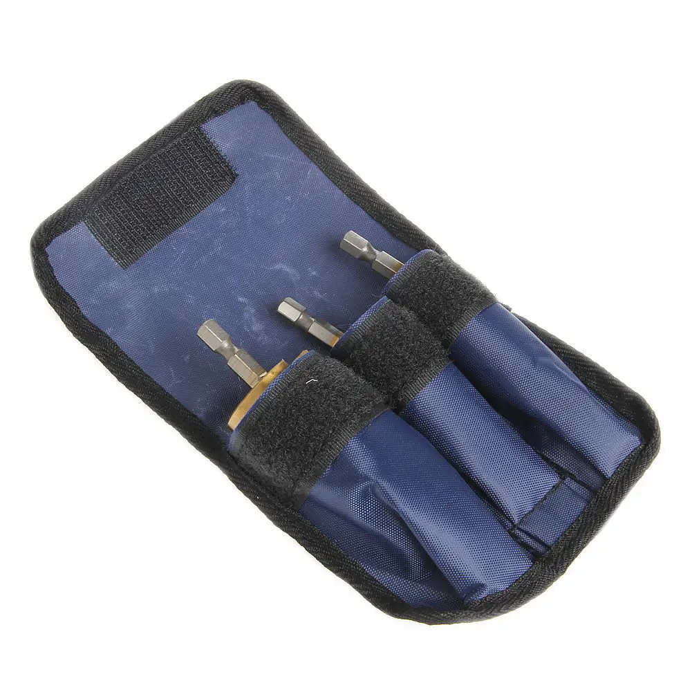3pcs Golden HSS Helix Spiral Grooved Step Drill Bits Titanium Coated Cut Set Hole Cutter 1/4" Hex Shank