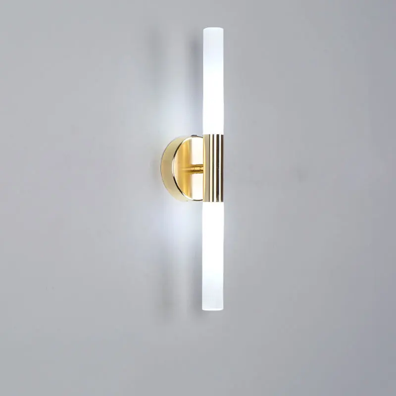 

Nordic Acrylic Tube Wall Lamp Modern Gold Metal Led Wall Sconce Vanity Light Fixtures Bedroom Bathroom Mirror Lights Home Decor