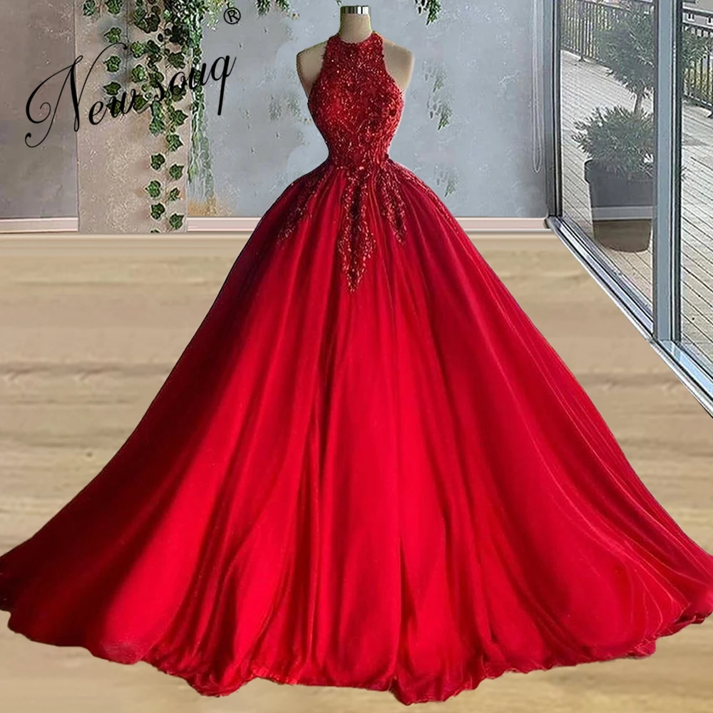 Puffy Beading Middle East Party Gowns Women Evening Dresses Saudi Arabia 2021 Tassel Wedding Prom Dress Vestido De Festa Custom