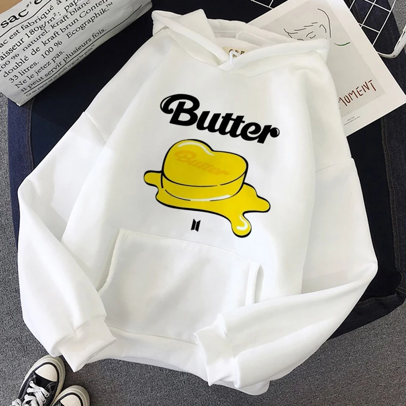 2021 nuovo Album Butter Pollover felpa con cappuccio donna inverno moda Casual felpa Harajuku Y2k coreano grafica femminile felpe con cappuccio vestiti