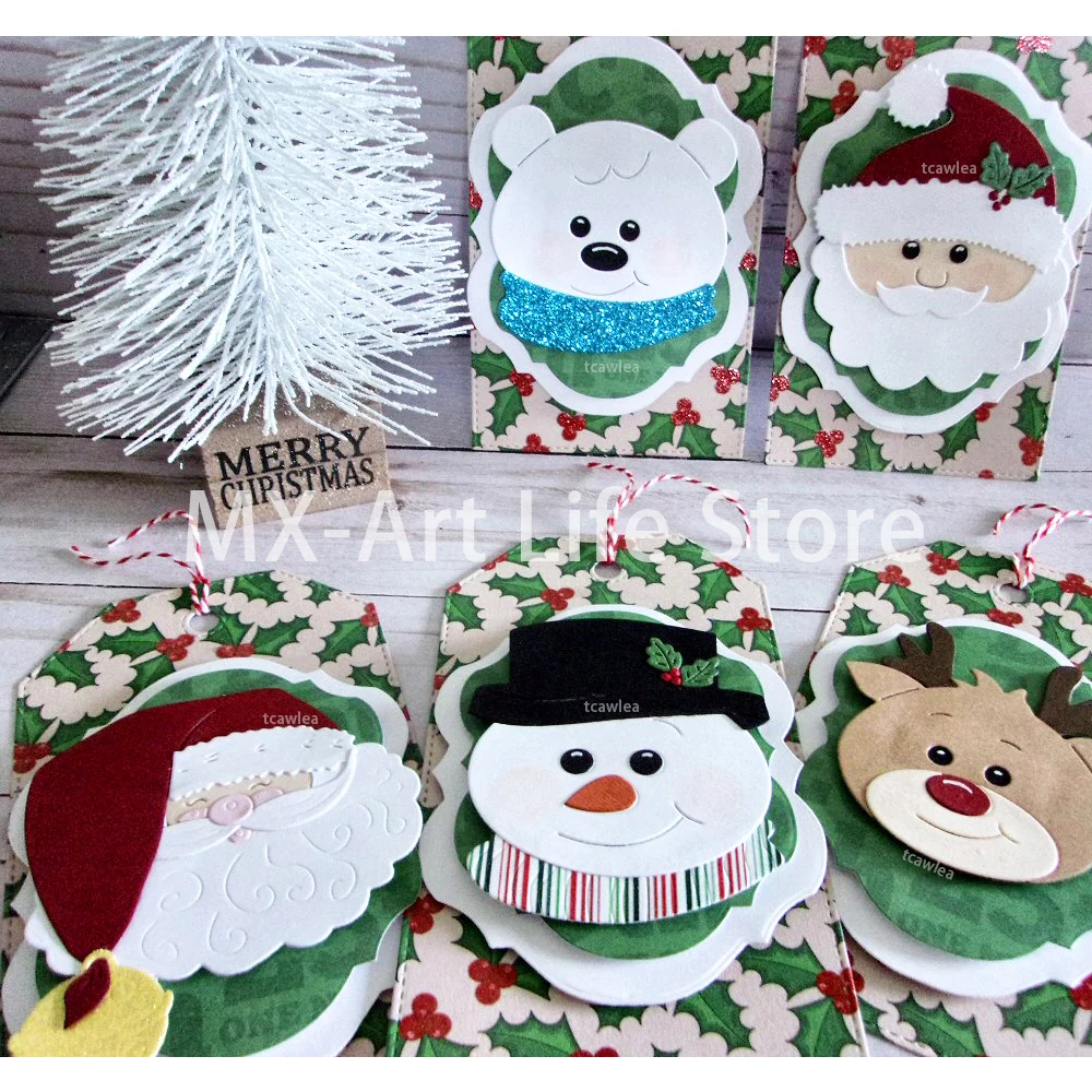 

New Christmas Santa Reindeer Snowman Elk Metal Cutting Dies for DIY Scrapbooking Craft Cards Decorative Embossing