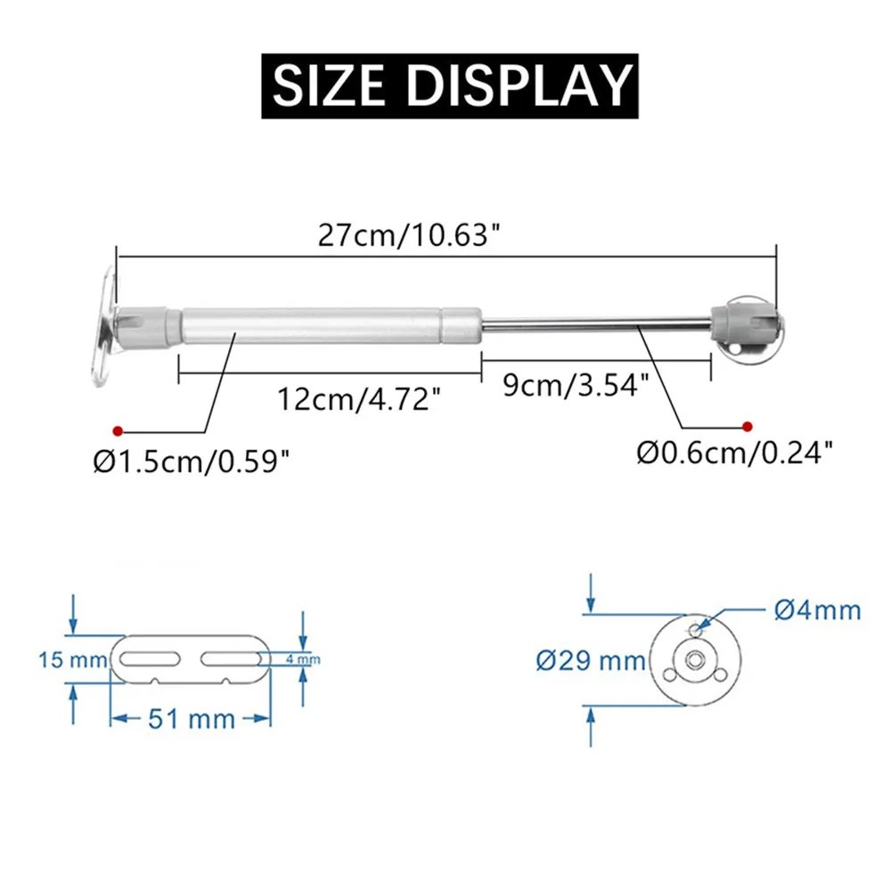 4X 80N Gas Spring, Lifting Support, Cover Support, for Kitchen Cabinet Door Support