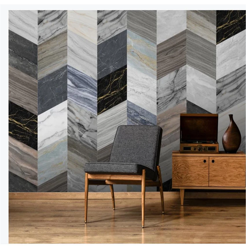 

Modern minimalist 3D solid geometric wallpapers stone grain wood grain combination background wall mural modern 3d wallpapers