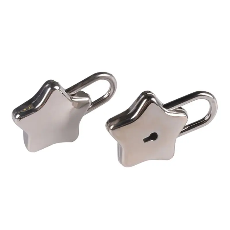 Metal Star Shape Padlock with Key Polish Hardware Closure Security Lock Diary book Purse Handbag Suitcase Shoulder Bag Box