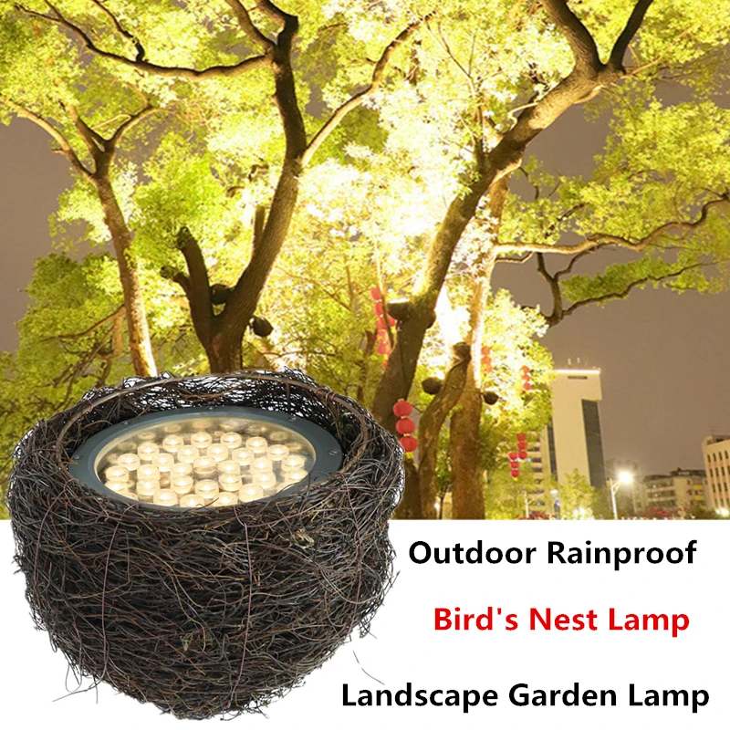 

Tree Lights Outdoor Waterproof Tree Simulation of Bird's Nest Light Garden Brightening Landscape Bird's Nest Decor Floodlight