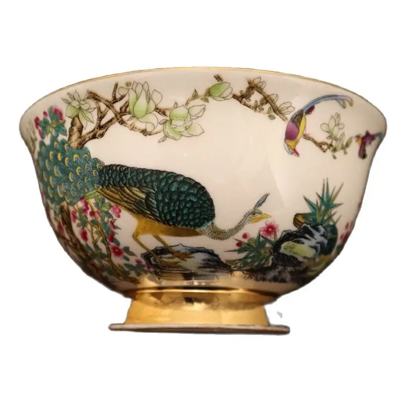 

Chinese Old Porcelain Pastel Flower-Bird Pattern Bowl