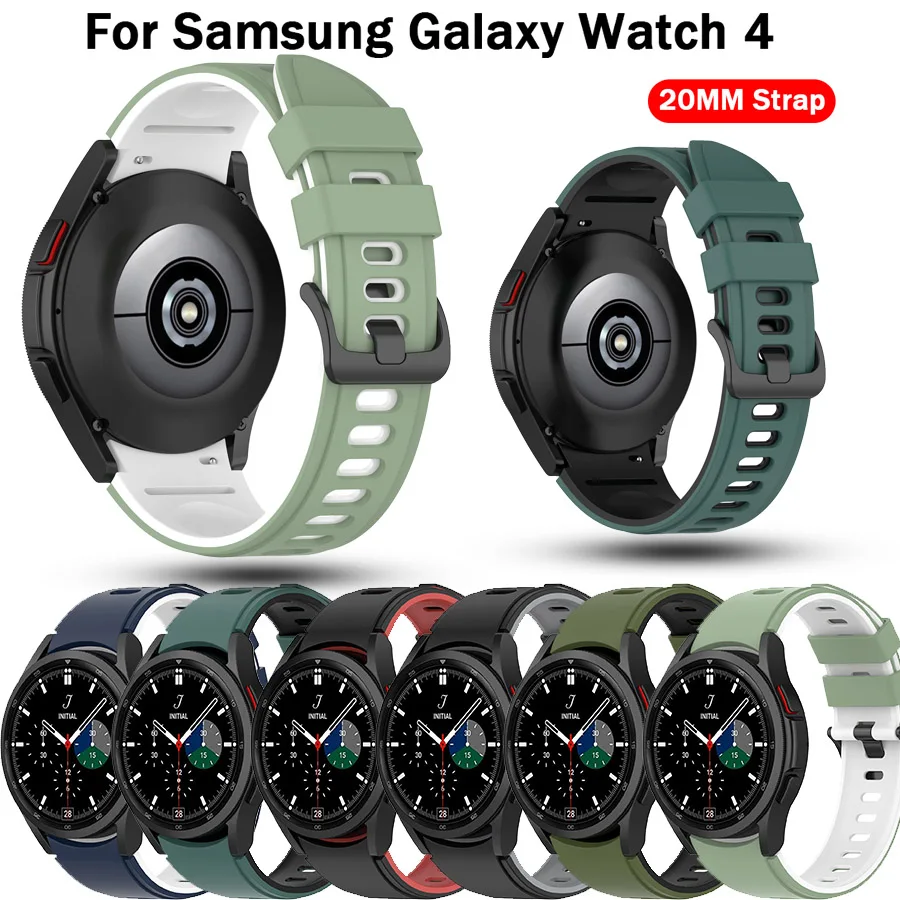 

Soft Silicone 20mm Strap For Galaxy watch 4 classic 46mm/42mm Watch Band For Samsung Galaxy Watch 3 41mm Bracelet samsung watch4