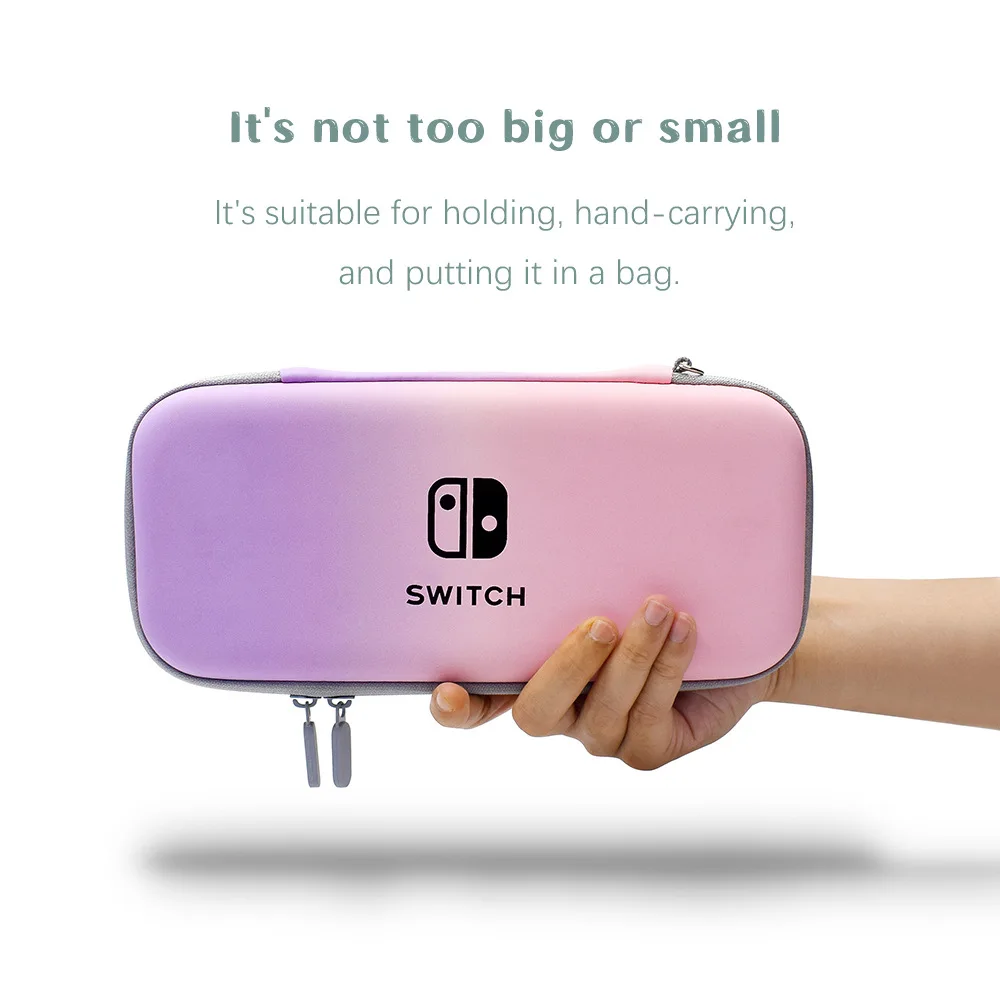 Bolsa de almacenamiento protectora para Nintendo Switch, estuche rígido de viaje portátil con gradiente Macaron para accesorios de Nintendo Switch NS