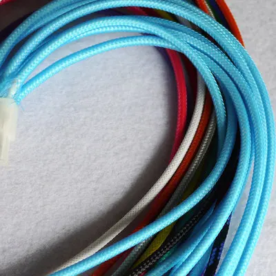 UV Green Yellow Blue Pink Fluorescent PET Braided Wire Cable Sleeve 3 4 6 8 10 12 16 20 25 30 40mm Tight High Density Expandable