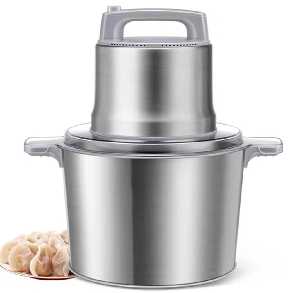Moedor de carne elétrico de aço inoxidável, triturador de vegetais em grande escala, misturador de alimentos, máquina multifuncional