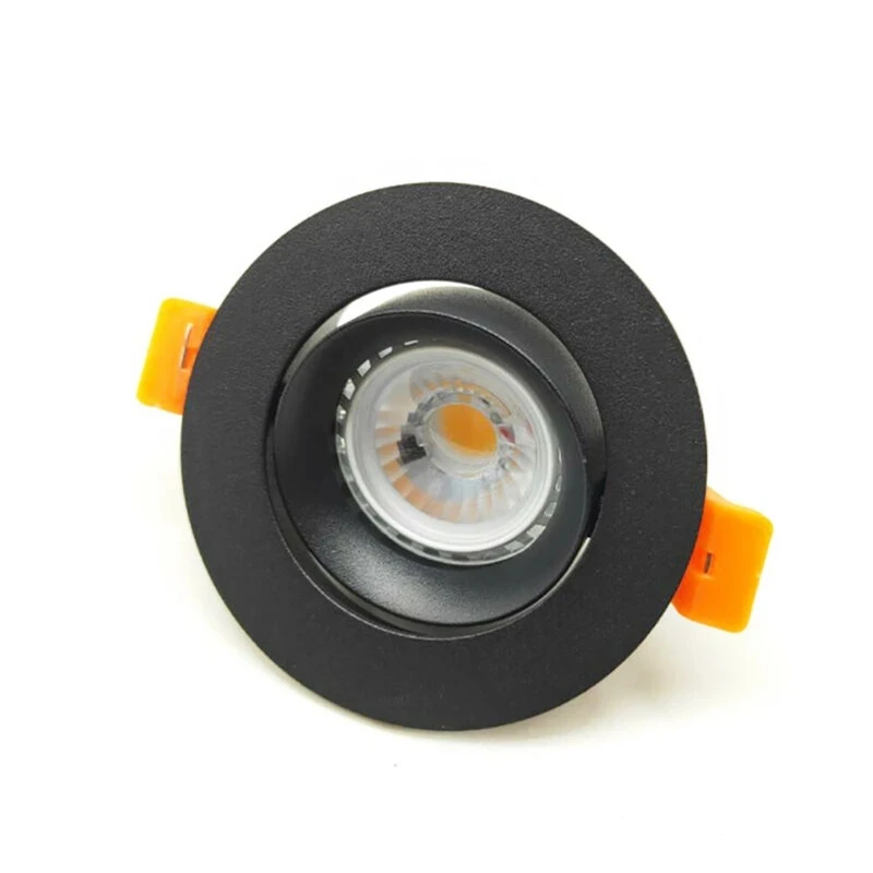 Imagem -05 - Round Black Led Downlight para Teto Lâmpada Embutida Fixação Fixa Encaixe Carcaça Gimbal Preto Spotlight Gu10 Mr16 Diâmetro 88 mm