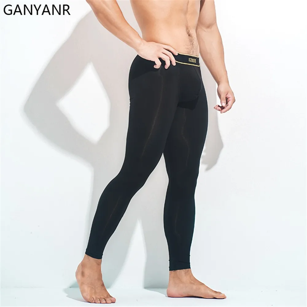 GANYANR Compression Pants Leggings Running Tights Men Sportswear Gym Fitness Sport Sexy Basketball Yoga Training Workout Track