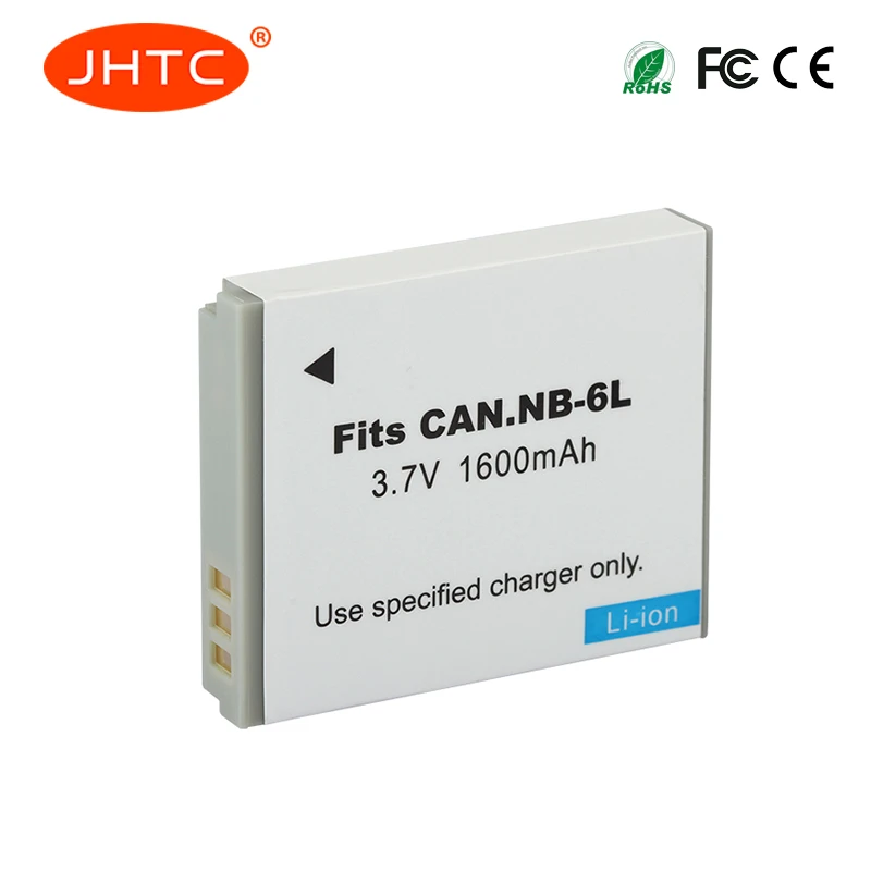JHTC 1600mAh NB 6L NB6L Batteria per Canon Power shot Camera SX520 HS SX530 SX600 SX610 SX700 SX710 IXUS 85 95 200 210 105