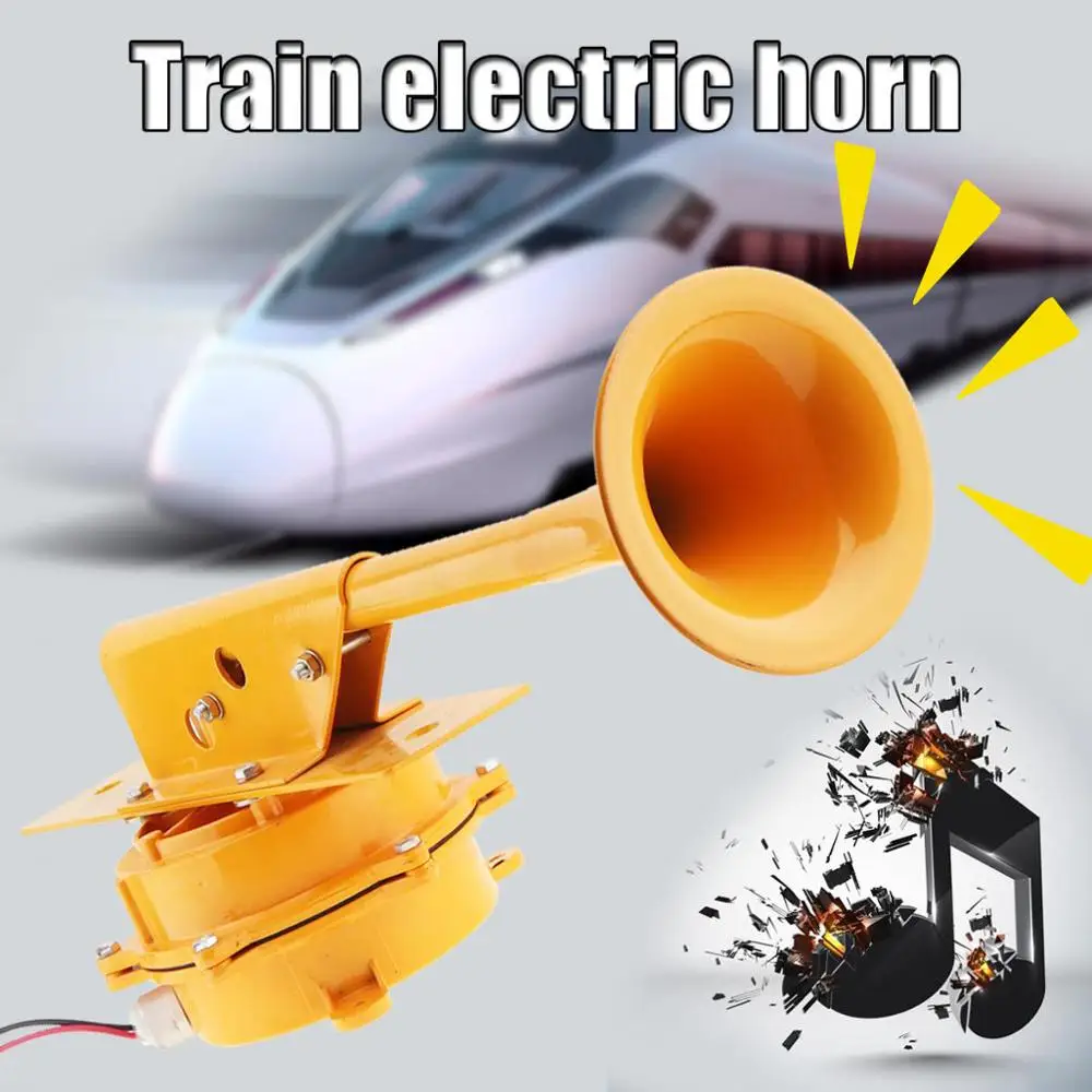 12V /24V 1280DB Super Loud Aviation Aluminum Train Track Horn No Need Compressor Car Trumpet for Truck Boat Train Lorry Vehicle