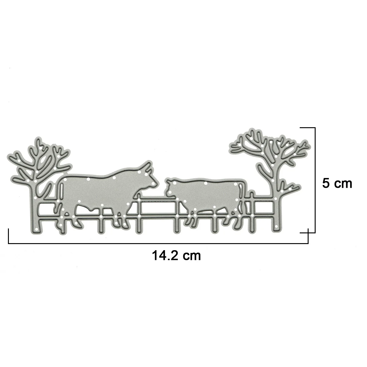 Farm Cows In Fence Patern Metal Cutting Dies Scrapbooking Mold For Clipart Tourism Photo Album Diary Decorating Embossed Stencil