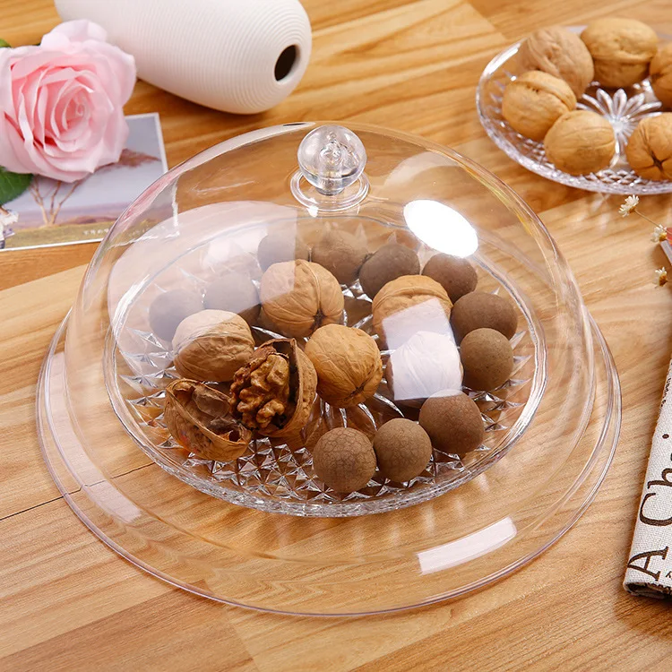 PC Acrylic Transparent Food Cover Dust Cover Circle Plastic Vegetable Cover Cake Cover Fruit Bowl Cover Snack Cover can gai