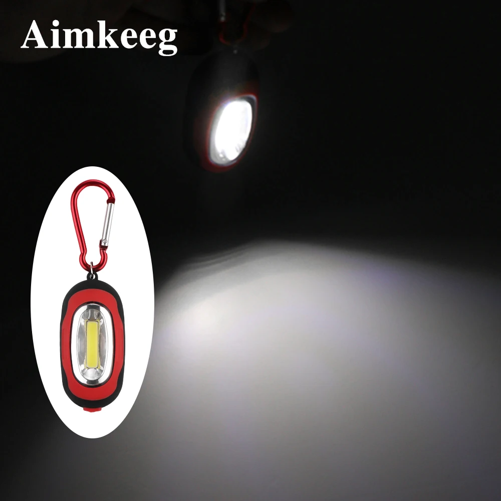 Portable Lighting LED Key Chain Lamp Flashlight Mini 3 Mode Cob  Flash Carabiner Light For Camping Hunting Hiking Fishing Lights