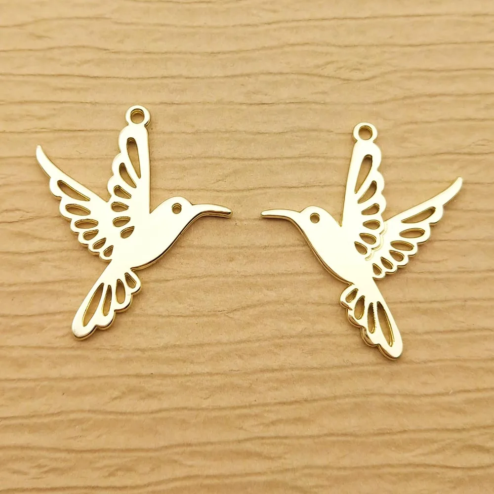 10pcs Hummingbird Charm for Jewelry Making Earring Pendant Bracelet Necklace Accessories Diy Craft Supplies Metal Materials